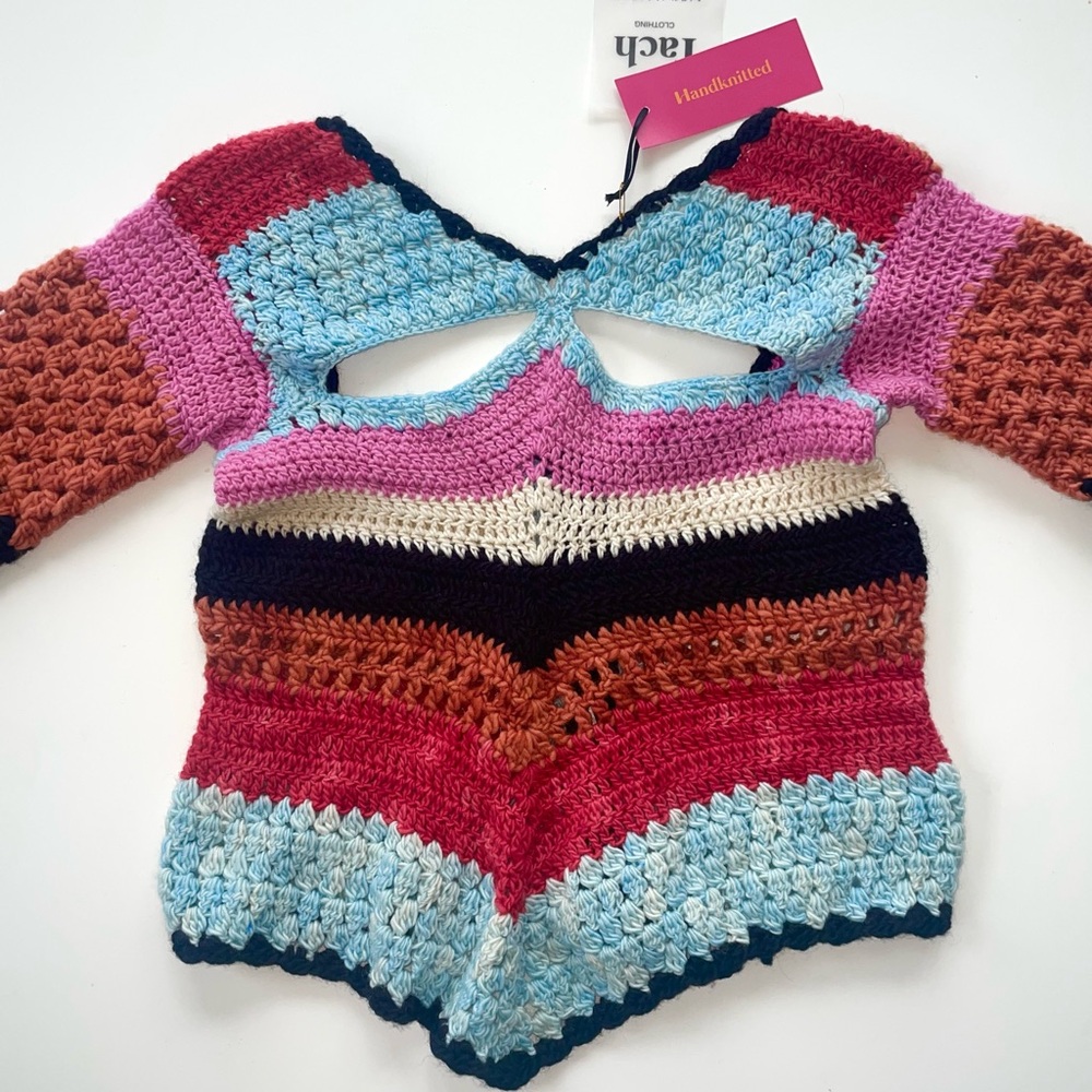 NWT TACH Hand-Knitted Colorful Top